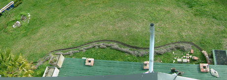 Wall foundation seen from above